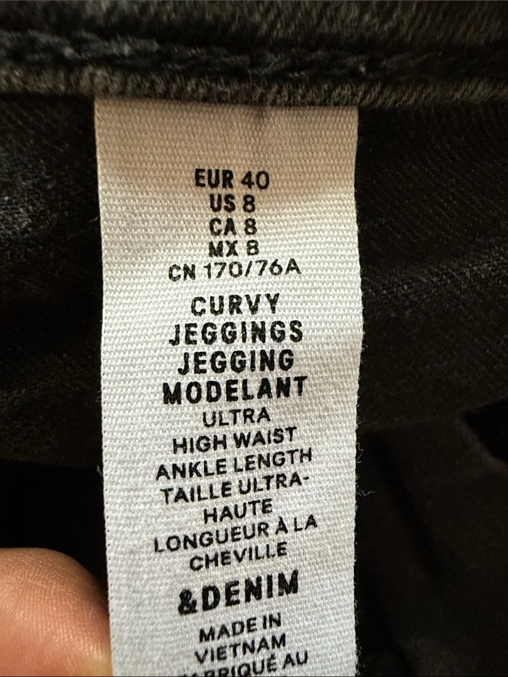 H&M Black Curvy Fit Ultra High Jeggings